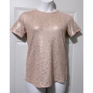 Sequined Blush Rose Gold Blouse